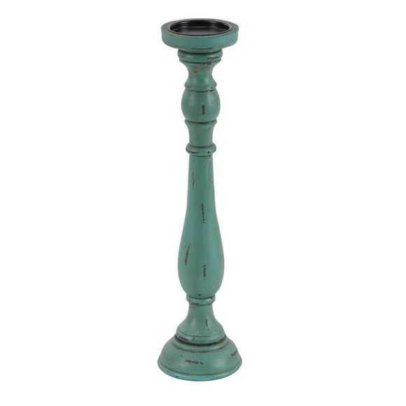 Pier 1 Imports Traditional Turquoise Wood Set of 3 Candle Holders - Picture 6 of 12